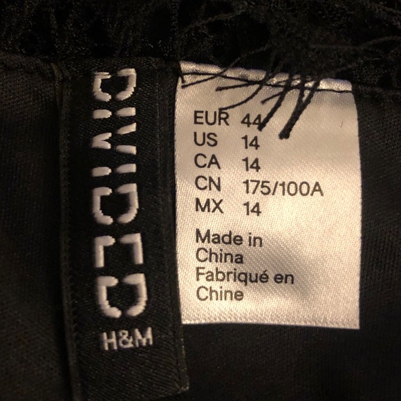 Divided H&M Black Lace Bralette Crop Top Size 14 - Picture 2 of 5